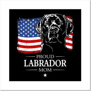 Proud Labrador Mom American Flag patriotic dog Posters and Art